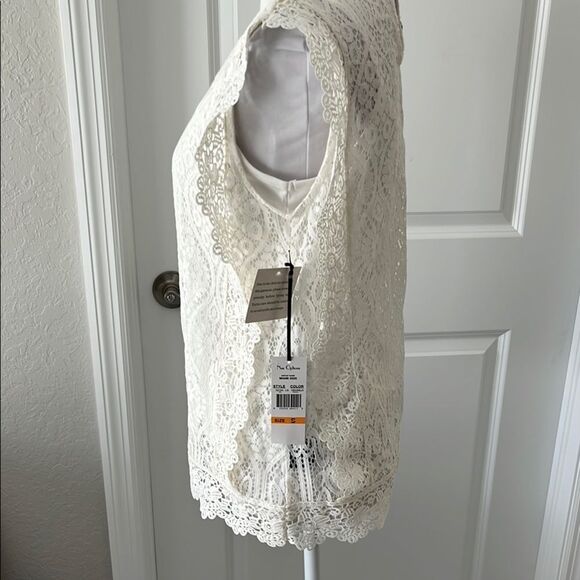 Nue Options Elegant Vanilla Floral Lace Top Attached Camisole Pretty  NWT SZ S - Picture 5 of 10
